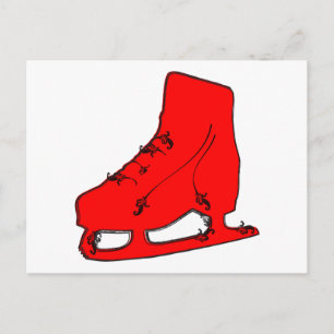 paisley ice skate postcard