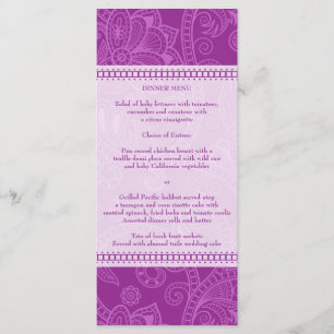 Paisley Impression in Violet Menu Rack Card