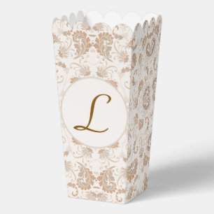 Paisley in Beige Aesthetic Modern Tan Brown Init. Favour Box