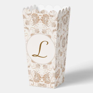 Paisley in Beige Aesthetic Modern Tan Brown Init. Favour Box