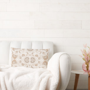 Paisley in Beige Aesthetic Modern Tan Brown Lumbar Cushion