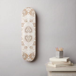 Paisley in Beige Aesthetic Modern Tan Brown Skateboard