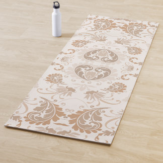 Paisley in Beige Aesthetic Modern Tan Brown Yoga Mat