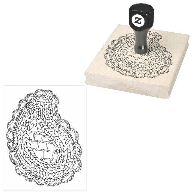 PAISLEY KNIT 4"x5" Rubber Stamp / Vertical (Stamped)