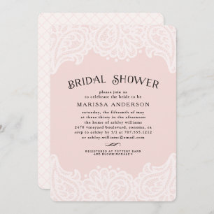Paisley Lace Bridal Shower Invitation   Blush