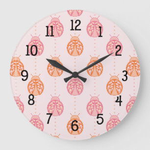 Paisley Ladybug Large Clock