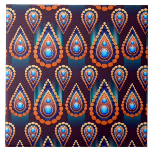 Paisley Like Colourful Jewel Pattern Ceramic Tile