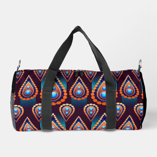 Paisley Like Colourful Jewel Pattern Duffle Bag (Back)
