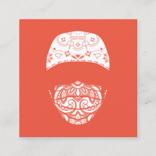 paisley med mask square business card