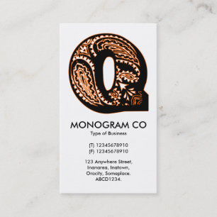 Paisley Monogram - Q Business Card