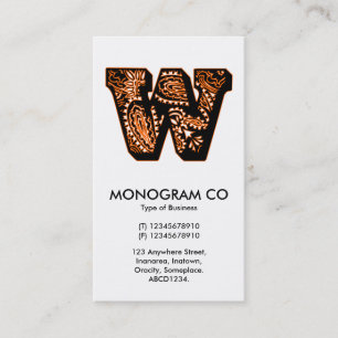 Paisley Monogram - W Business Card