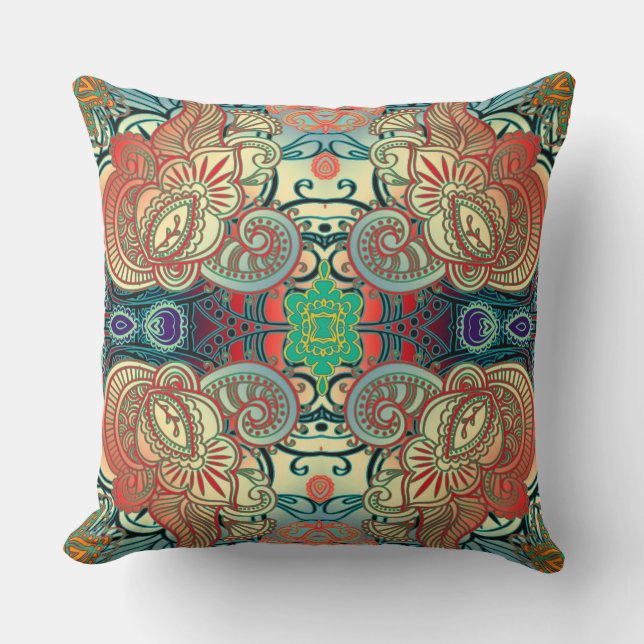 Paisley Mosaic Pattern I + your ideas Cushion (Front)