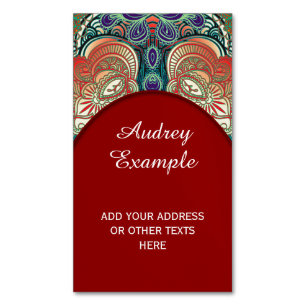 Paisley Mosaic Pattern I + your ideas Magnetic Business Card