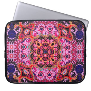 Paisley multicolor seamless scarf design pattern laptop sleeve