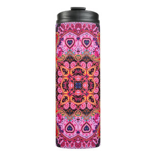 Paisley multicolor seamless scarf design pattern thermal tumbler