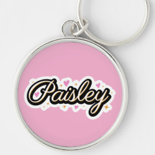 Paisley name cute design key ring