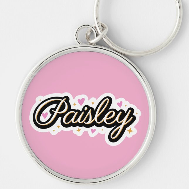 Paisley name cute design key ring (Front)