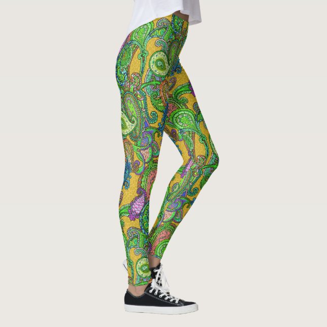 Paisley on Caramel Leggings (Right)