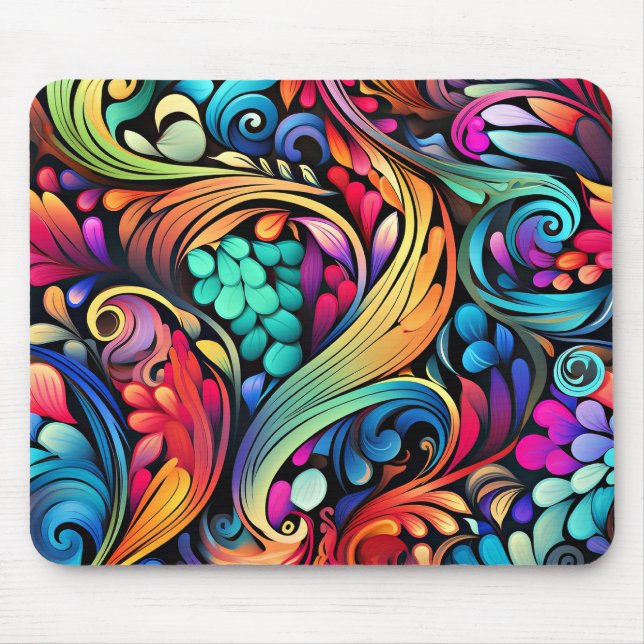 Paisley ornamental pattern mouse pad (Front)