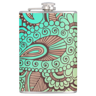Paisley Ornaments I + your backgr. & ideas Hip Flask