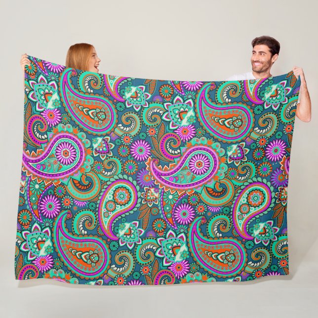 Paisley Ornaments / Pattern 2 Fleece Blanket (In Situ)