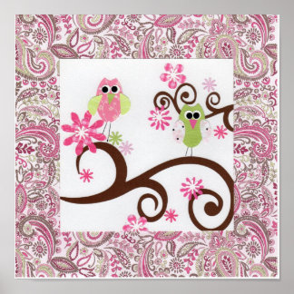 Paisley Owls Poster