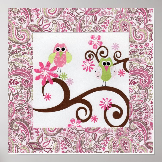 Paisley Owls Poster (Front)