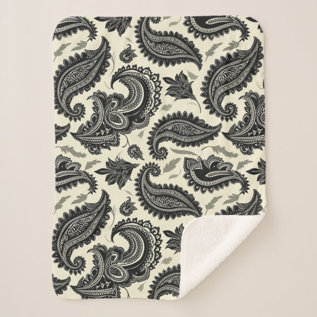 Paisley Palaces Sherpa Blanket (Front)