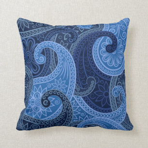 Paisley Paradise in Ocean Pillow