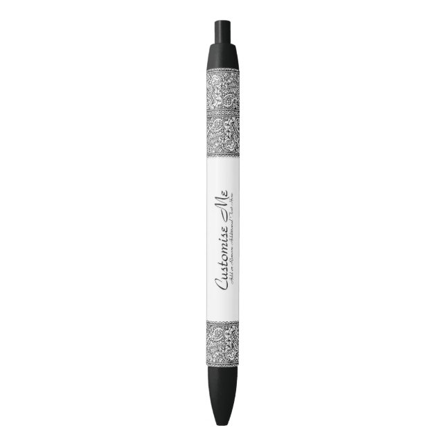 Paisley Passion - Black (Henna) Ink Pen (Front Vertical)