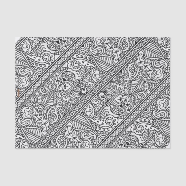 Paisley Passion - Black (Henna) Tissue Paper (Front)