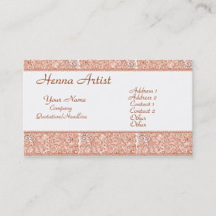 Paisley Passion - Orange (Henna) Business Card
