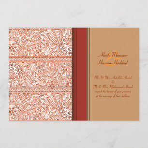 Paisley Passion - Orange (Henna) (Wedding) Invitation