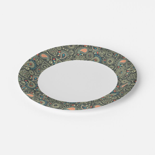 Paisley Pattern 3 Paper Plate (Angled)