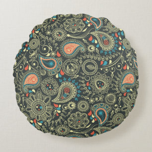 Paisley Pattern 3 Round Cushion