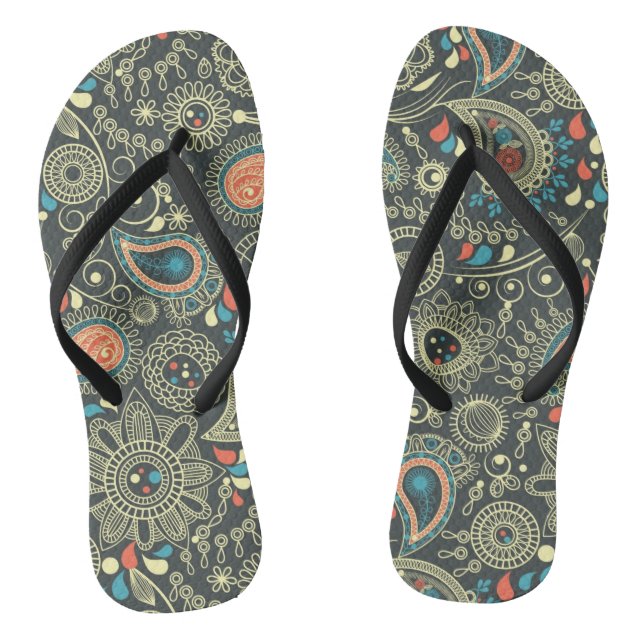 Paisley Pattern 3 Thongs (Footbed)