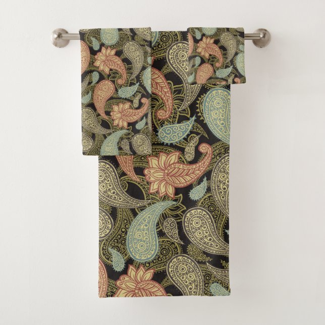 Paisley Pattern  Bath Towel Set (Insitu)