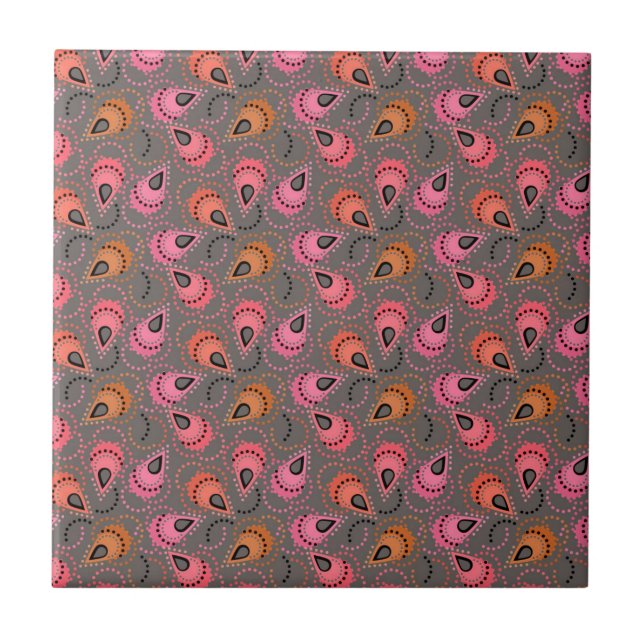 Paisley pattern. ceramic tile (Front)