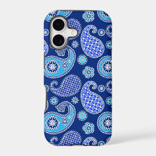 Paisley pattern, cobalt blue and white