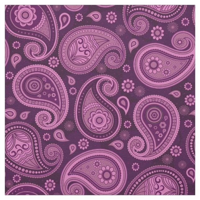 Paisley pattern elegant purple colour fabric (Swatch)