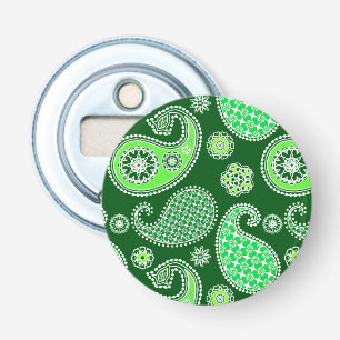 Paisley pattern, Emerald and Jade Green Bottle Opener