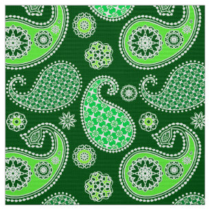 Paisley pattern, Emerald and Jade Green Fabric