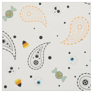 Paisley Pattern Happy Halloween Trick Or Treat Fabric
