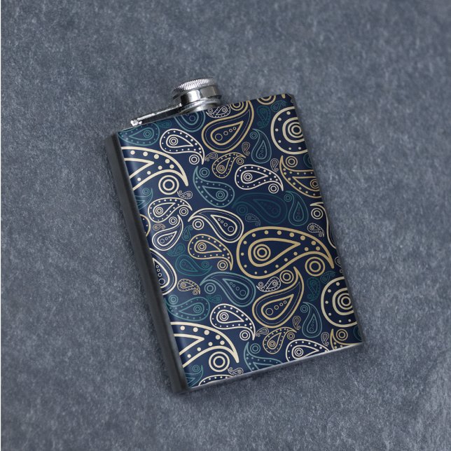 Paisley Pattern Hip Flask (paisley art flasks)