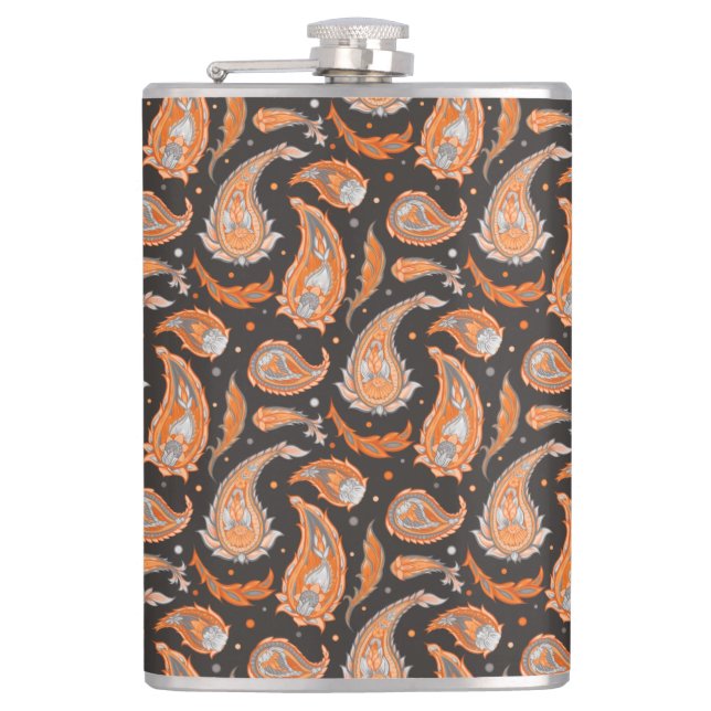 Paisley pattern hip flask (Front)