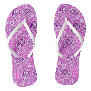 Paisley Pattern, Lilac and Amethyst Purple Thongs
