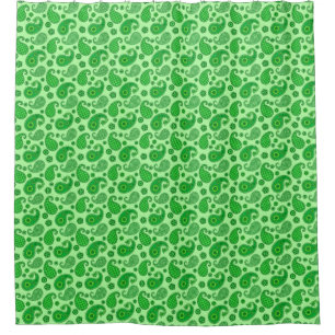 Paisley Pattern, Lime and Emerald Green Shower Curtain