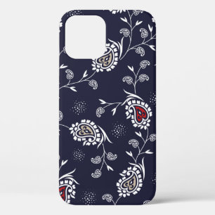 paisley pattern on navy iPhone 12 case