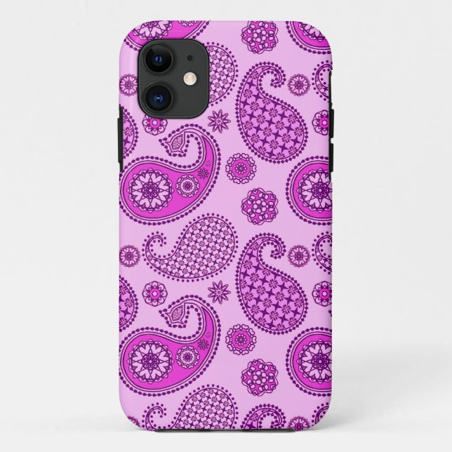 Paisley pattern, orchid and amethyst purple Case-Mate iPhone case (Back)