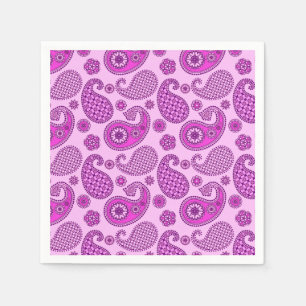 Paisley pattern, orchid and amethyst purple napkin